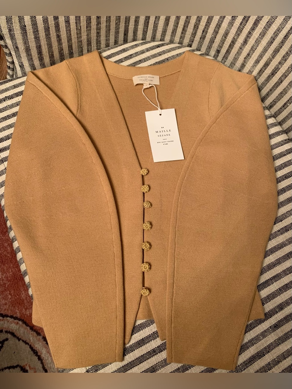 NWT Authentic Sezane Anouck Sweater $165 S Small Biscuit - Picture 2 of 7